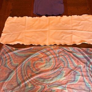 Chic Multicolor Swirl Scarf solid pink scarf, and purple Dickie
